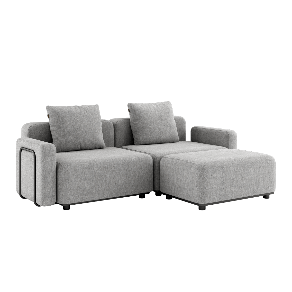 Cobana Lounge Sofa 2 - Sitzer in Cobana Sand Melange mit Armlehnen und Hocker, modernes Outdoor - Design | Cobana Lounge Sofa - 2 seater - Cobana Sand Melange Mit Armlehnen Mit Hocker | SACKit