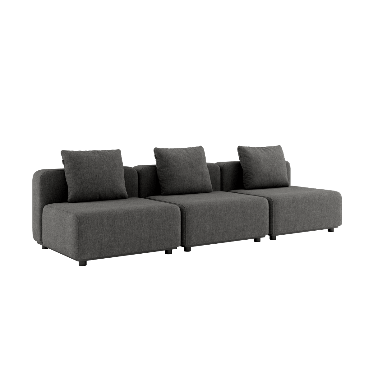 Cobana Lounge Sofa 3 - Sitzer in Grau ohne Armlehnen und ohne Hocker, modernes Outdoor - Design. | Cobana Lounge Sofa - 3 seater - Cobana Grey Ohne Armlehnen Ohne Hocker | SACKit