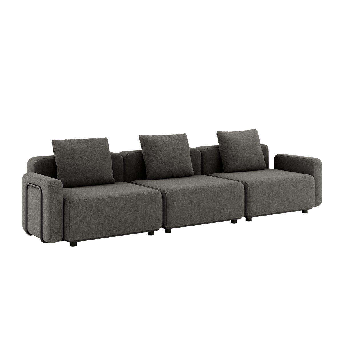 Cobana Lounge Sofa in Grau mit Armlehnen, dreisitzig, modernes Outdoor - Sofa ohne Hocker | Cobana Lounge Sofa - 3 seater - Cobana Grey Mit Armlehnen Ohne Hocker | SACKit