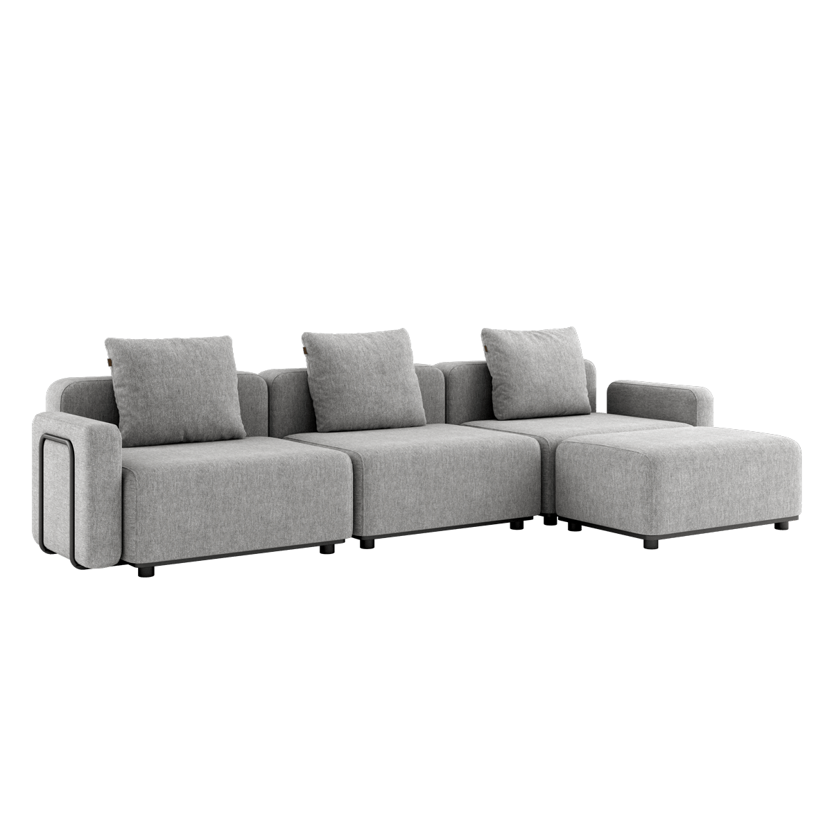 Cobana Lounge Sofa 3 - Sitzer in Sand Melange mit Armlehnen und Hocker, modernes Outdoor - Design | Cobana Lounge Sofa - 3 seater - Cobana Sand Melange Mit Armlehnen Mit Hocker | SACKit