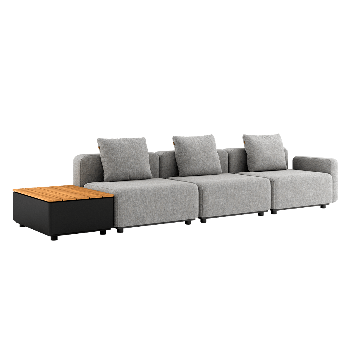 Cobana Lounge Sofa - 3 seater w/ Patio Storage Table | Cobana Lounge Sofa - 3 seater w/ Patio Storage Table - Cobana Sand Melange Mit Armlehnen Ohne Hocker | SACKit
