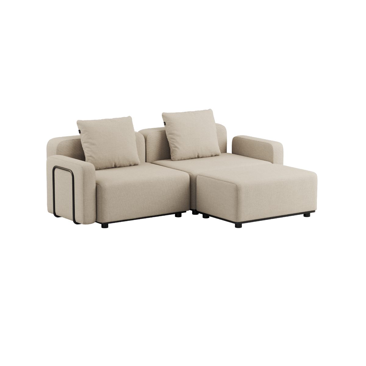 Cobana Lounge Sofa - 2 seater | Cobana Lounge Sofa - 2 seater - Kirra Sand Mit Armlehnen Mit Hocker | SACKit
