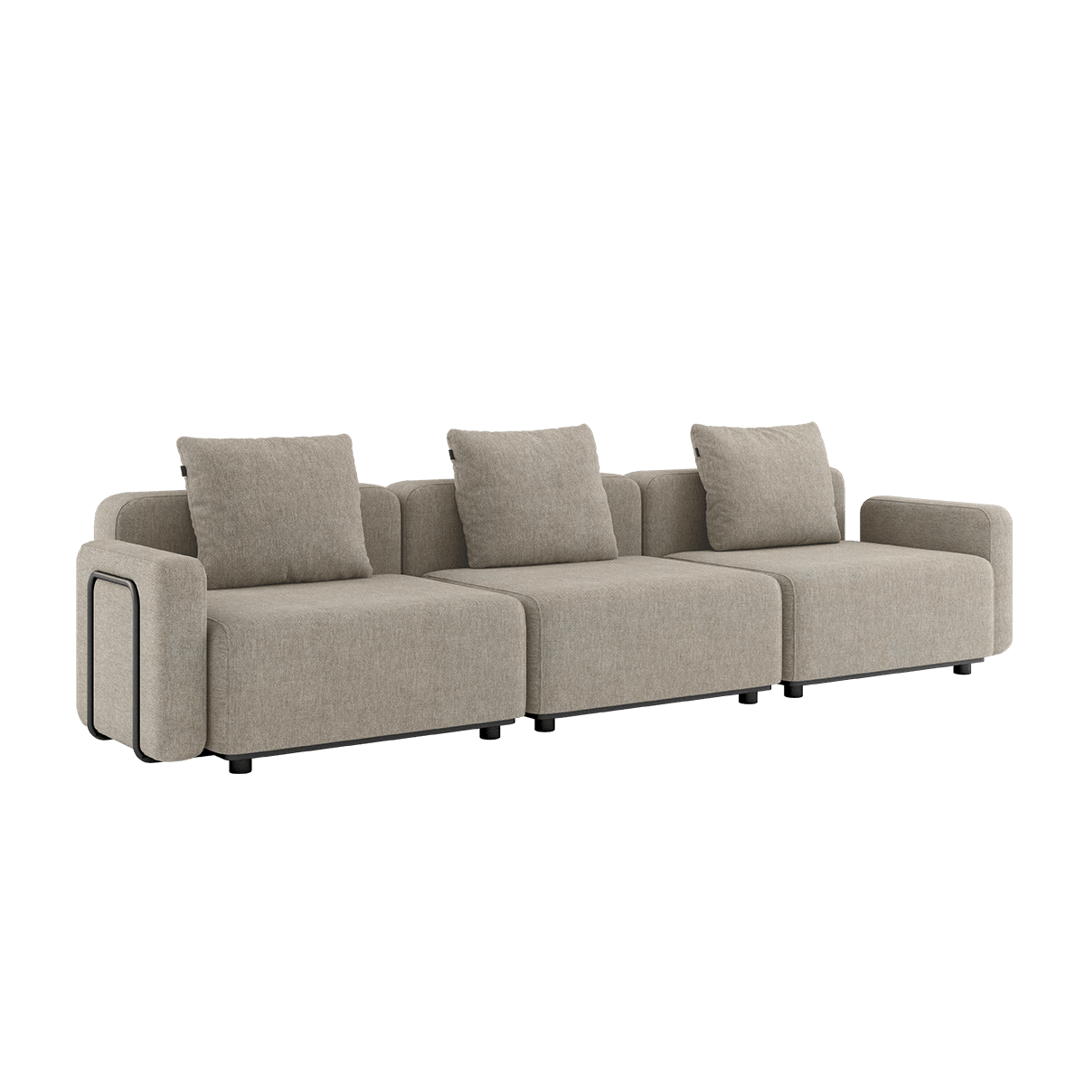 Cobana Lounge Sofa 3 - Sitzer in Kirra Sand mit Armlehnen, ohne Hocker, skandinavisches Design für draußen. | Cobana Lounge Sofa - 3 seater - Kirra Sand Mit Armlehnen Ohne Hocker | SACKit