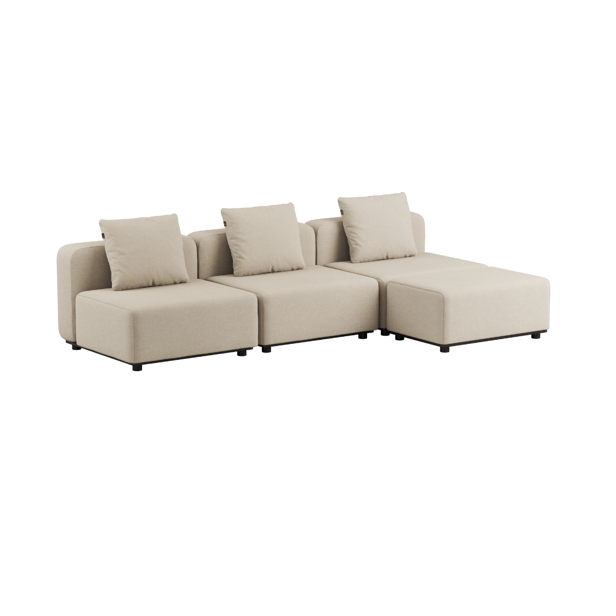 Cobana Lounge Sofa - 3 seater | Cobana Lounge Sofa - 3 seater - Kirra Sand Ohne Armlehnen Mit Hocker | SACKit