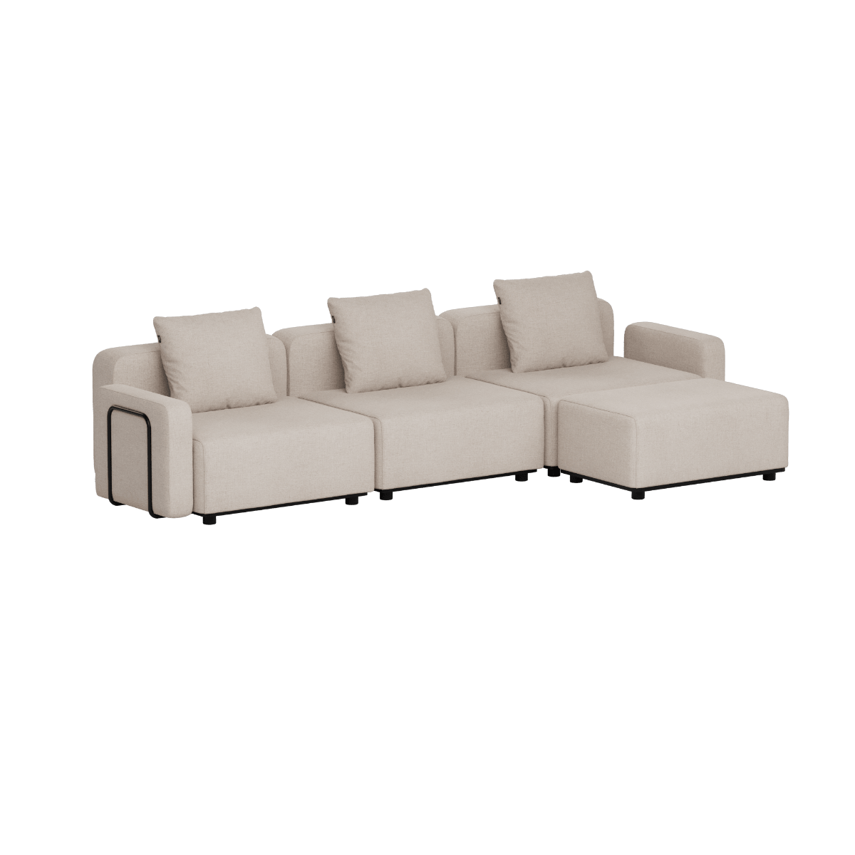 Cobana Lounge Sofa - 3 seater | Cobana Lounge Sofa - 3 seater - Kirra Sand Mit Armlehnen Mit Hocker | SACKit