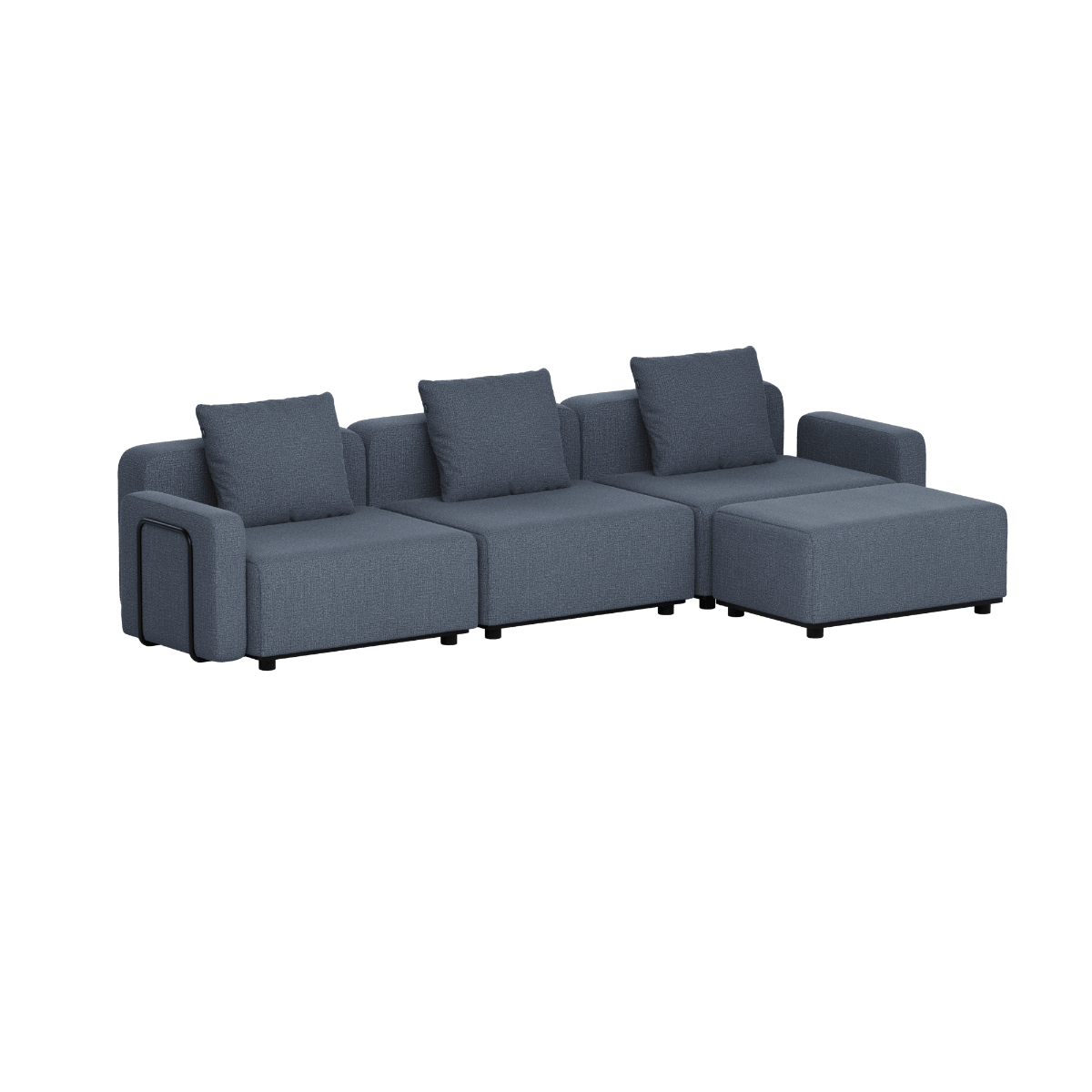Cobana Lounge Sofa - 3 seater | Cobana Lounge Sofa - 3 seater - Kirra Indigo Mit Armlehnen Mit Hocker | SACKit