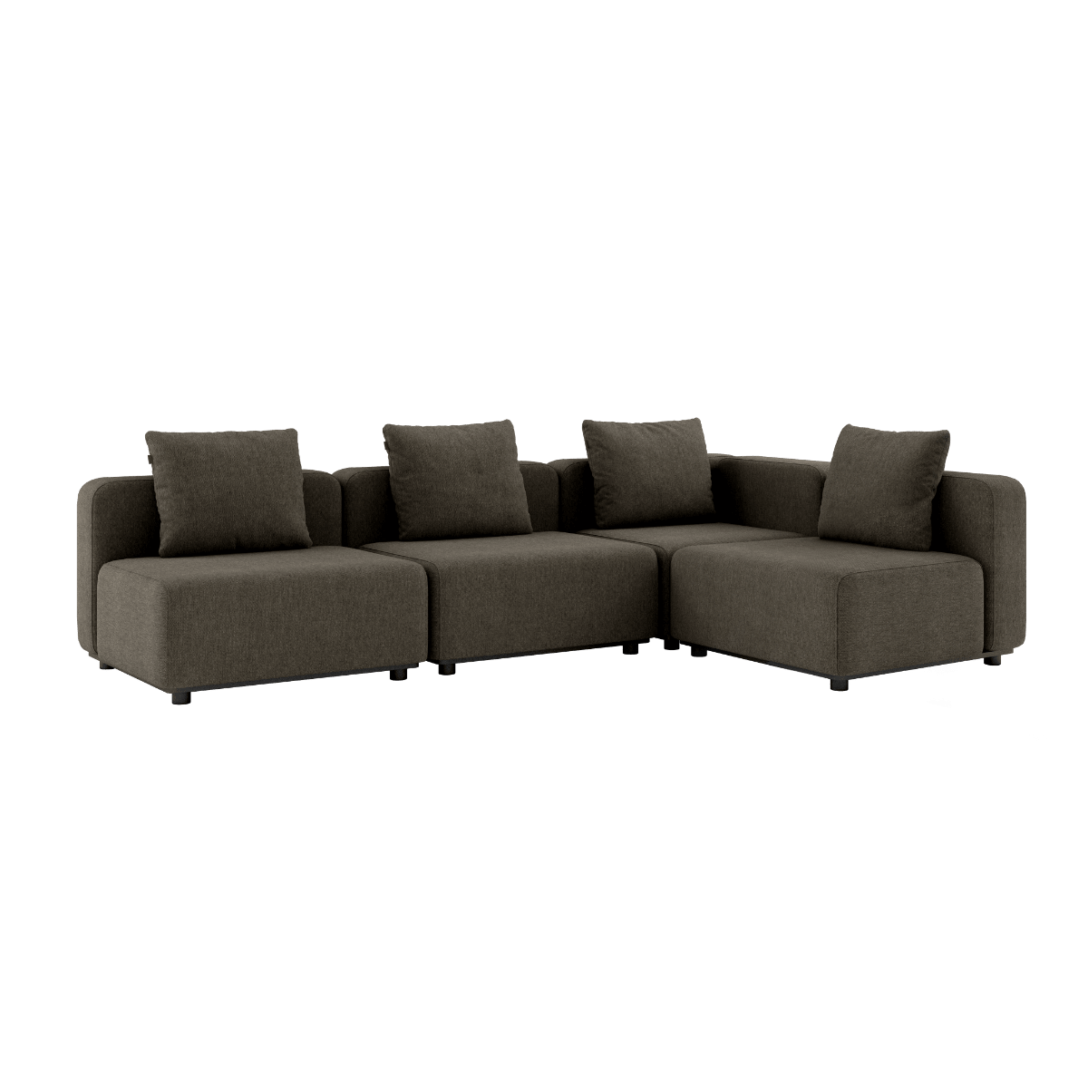 Cobana Lounge Sofa 4 - Sitzer Ecksofa in braun ohne Armlehnen aus pulverbeschichtetem Aluminium und Olefinfasern | Cobana Lounge Sofa - 4 seater corner sofa - Cobana Brown Ohne Armlehnen | SACKit