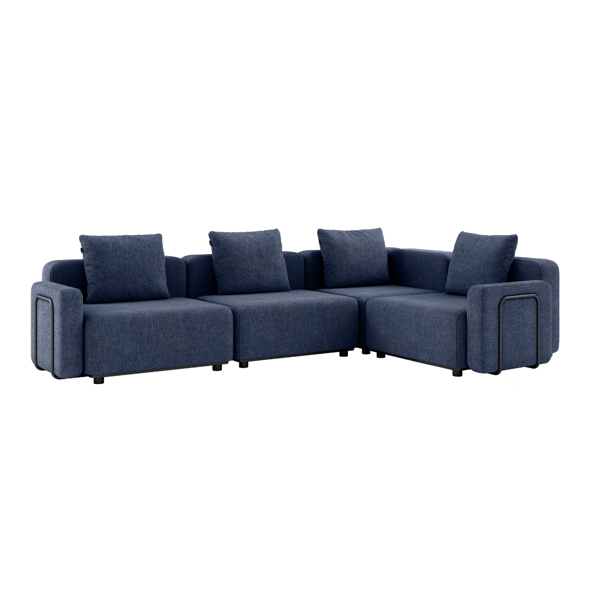 Cobana Lounge Sofa Ecksofa in Kirra Indigo mit Armlehnen, modular und für den Außenbereich geeignet | Cobana Lounge Sofa - 4 seater corner sofa - Kirra Indigo Mit Armlehnen | SACKit