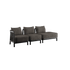Kirra Lounge Sofa 3 - Sitzer in Kirra Noir mit offenem Ende links, pulverbeschichteter Aluminiumrahmen und Olefin - Textil | Kirra Lounge Sofa - 3 seater w/ open end - Kirra Noir Links | SACKit