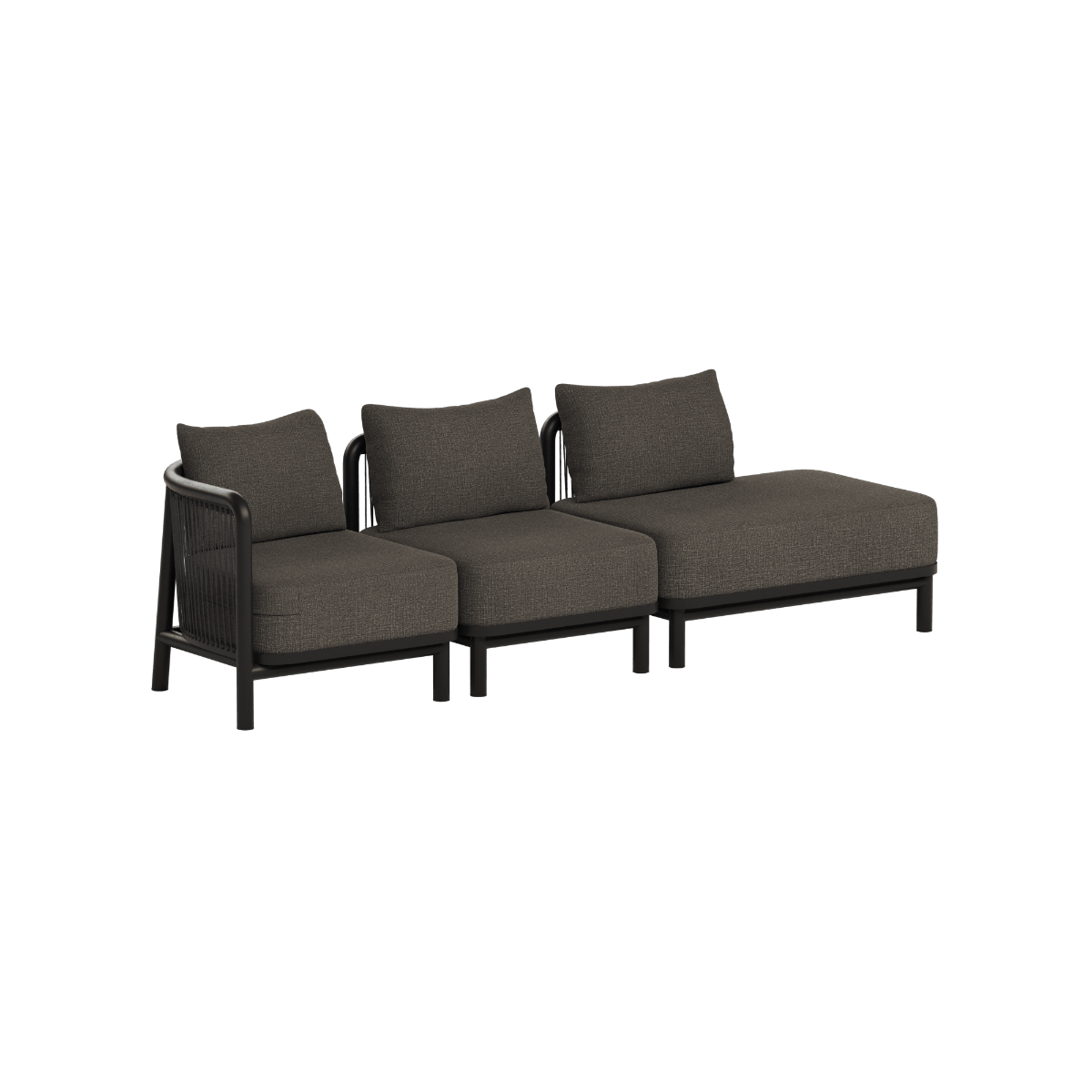 Kirra Lounge Sofa - 3 seater w/ open end | Kirra Lounge Sofa - 3 seater w/ open end - Kirra Noir Links | SACKit
