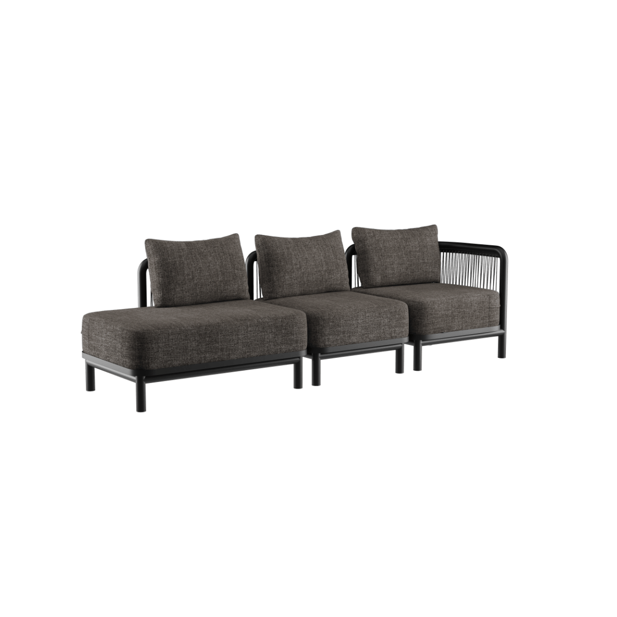 Kirra Lounge Sofa - 3 seater w/ open end | Kirra Lounge Sofa - 3 seater w/ open end - Kirra Noir Rechts | SACKit