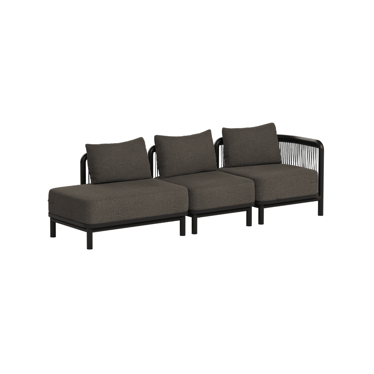 Kirra Lounge Sofa - 3 seater w/ open end | Kirra Lounge Sofa - 3 seater w/ open end - Kirra Noir Rechts | SACKit