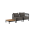 Kirra Lounge Sofa 2 - Sitzer in Kirra Noir mit Kirra Table, pulverbeschichteter Aluminiumrahmen und Olefin - Textil | Kirra Lounge Sofa - 2 seater incl. Kirra Table - Kirra Noir Ohne Accessory Fit | SACKit