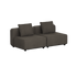 Modulares dunkelgraues zweisitziges Outdoor Sofa von sackit mit klaren skandinavischen Linien und zwei Rückenkissen für Garten Terrasse oder Balkon
