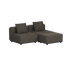 Dunkelgraues modulares Outdoor Loungesofa mit zwei Sitzplätzen und zwei Rückenkissen von sackit im skandinavischen Design für Garten und Terrasse