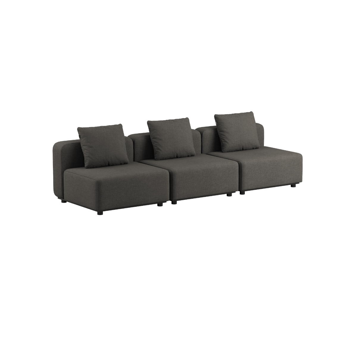 Cobana Lounge Sofa 3 - Sitzer in Cobana Brown mit Armlehnen, ohne Hocker, Outdoor Aluminiumrahmen und Kissen | Cobana Lounge Sofa - 3 seater - Cobana Brown Mit Armlehnen Ohne Hocker | SACKit