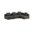 Vier - Sitzer - Ecksofa Cobana Lounge in Kirra Noir ohne Armlehnen mit gepolsterten Kissen aus Outdoor - Stoff | Cobana Lounge Sofa - 4 seater corner sofa - Kirra Noir Ohne Armlehnen | SACKit