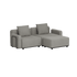 Graues modulares Outdoor Sofa mit zwei Sitzplätzen und Ottoman im skandinavischen Design von sackit für Garten Terrasse und Balkon