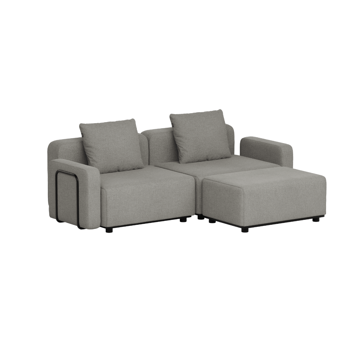 Cobana Lounge Sofa - 2 seater | Cobana Lounge Sofa - 2 seater - Kirra Grey Mit Armlehnen Mit Hocker | SACKit