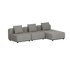 Graues modulares Outdoor Loungesofa von sackit mit drei Sitzplätzen und großzügiger Chaiselongue für Garten Terrasse oder Balkon | Cobana Lounge Sofa - 3 Seater Chaise - Kirra Grey Ohne Armlehnen | SACKit