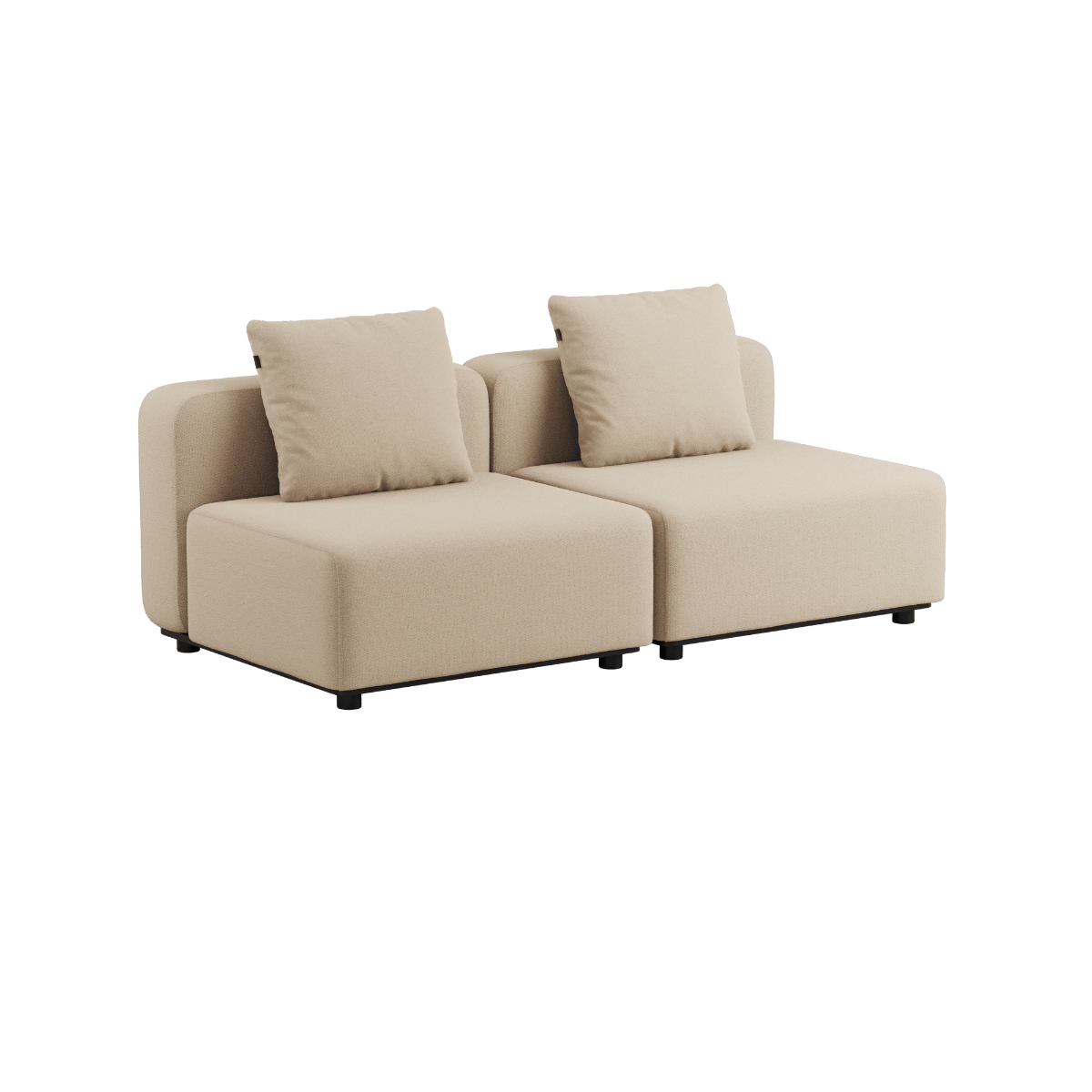 Cobana Lounge Sofa 2 - Sitzer in Kirra Indigo mit Armlehnen und Hocker, pulverbeschichteter Aluminiumrahmen, Outdoor - Möbel | Cobana Lounge Sofa - 2 seater - Kirra Indigo Mit Armlehnen Mit Hocker | SACKit