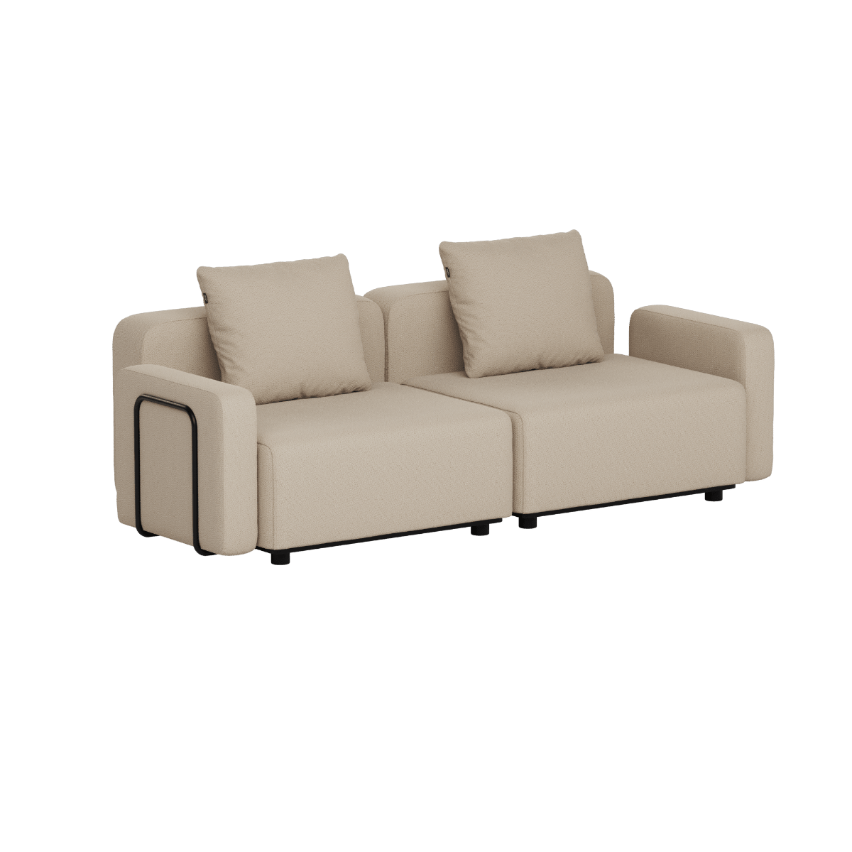 Cobana Lounge Sofa - 2 seater | Cobana Lounge Sofa - 2 seater - Boucle Beige Mit Armlehnen Ohne Hocker | SACKit