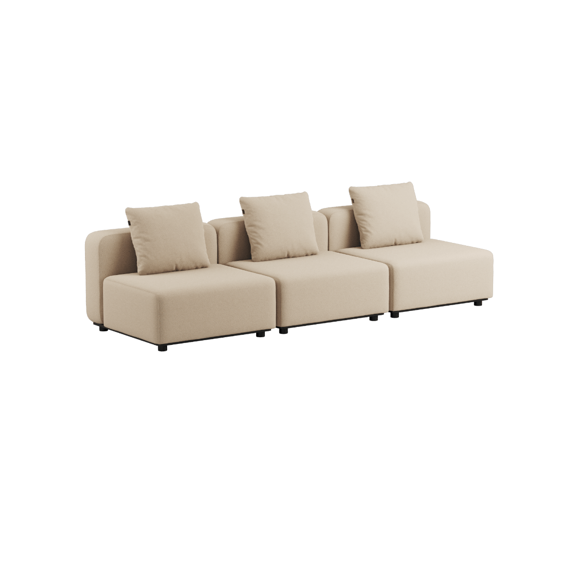 Cobana Lounge Sofa 3 - Sitzer in Cobana Grey mit Armlehnen und Hocker, pulverbeschichteter Aluminiumrahmen, Outdoor - Design. | Cobana Lounge Sofa - 3 seater - Cobana Grey Mit Armlehnen Mit Hocker | SACKit
