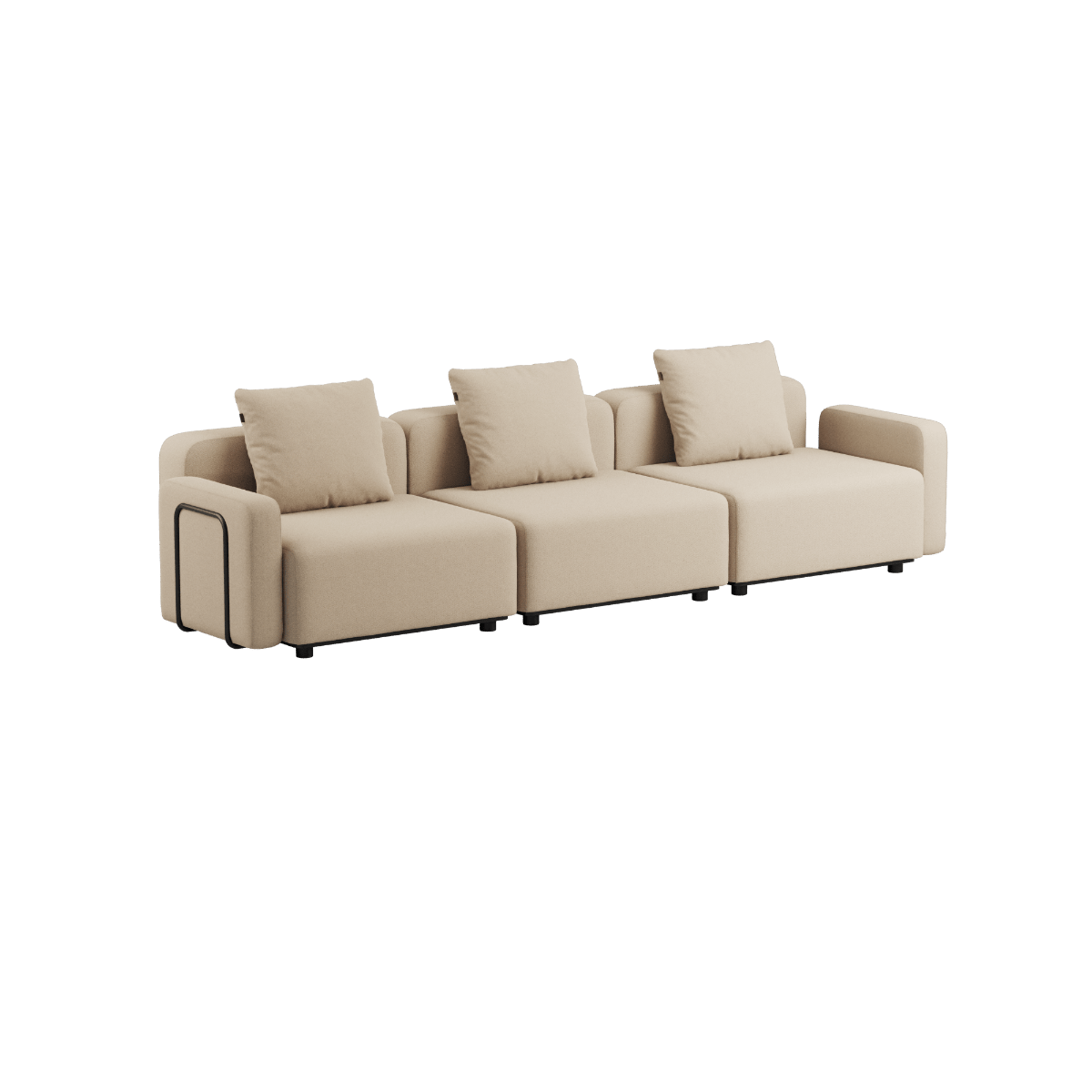 Cobana Lounge Sofa 3 - Sitzer in Cobana Grey mit Armlehnen, ohne Hocker, modernes Outdoor - Design | Cobana Lounge Sofa - 3 seater - Cobana Grey Mit Armlehnen Ohne Hocker | SACKit