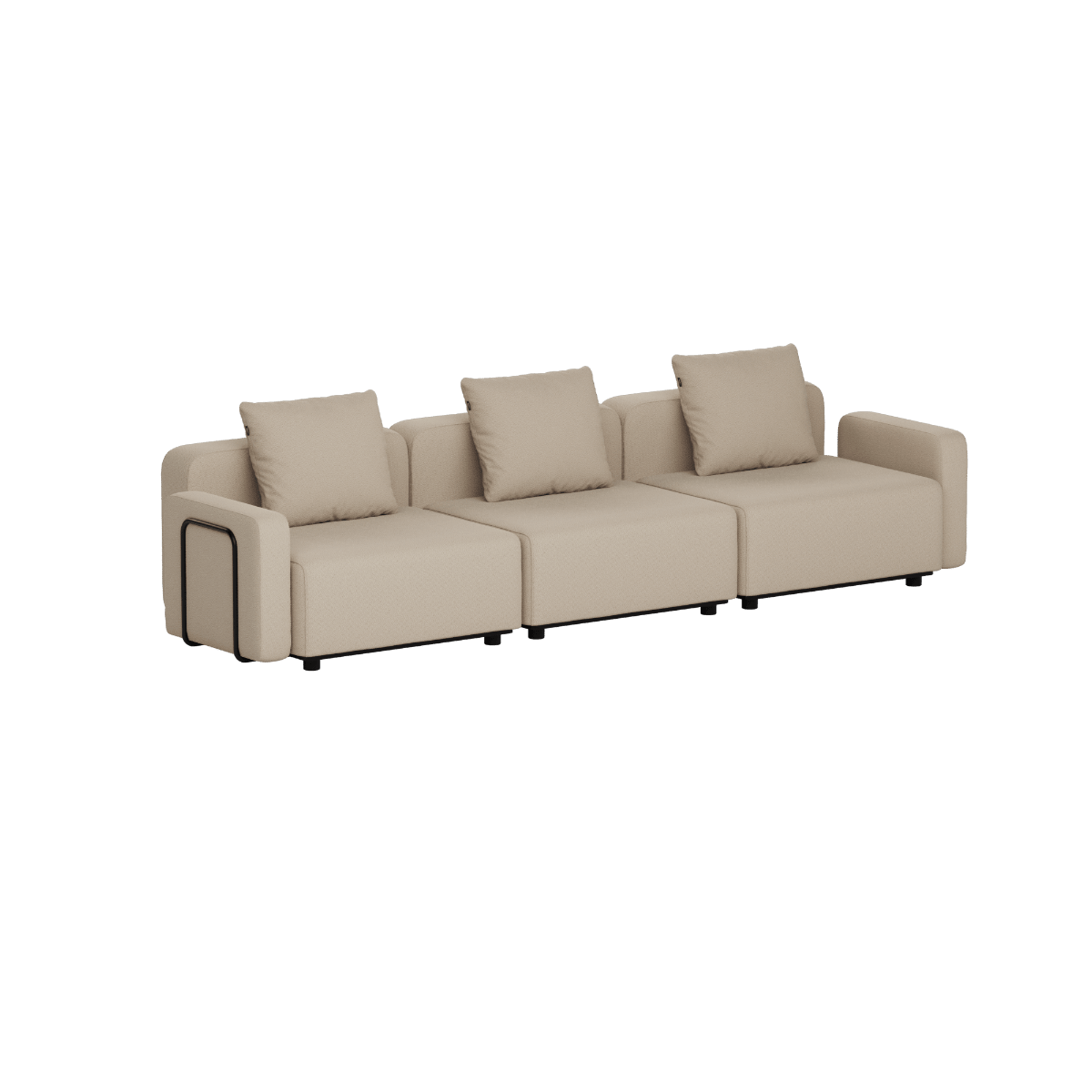 Cobana Lounge Sofa - 3 seater | Cobana Lounge Sofa - 3 seater - Boucle Beige Mit Armlehnen Ohne Hocker | SACKit