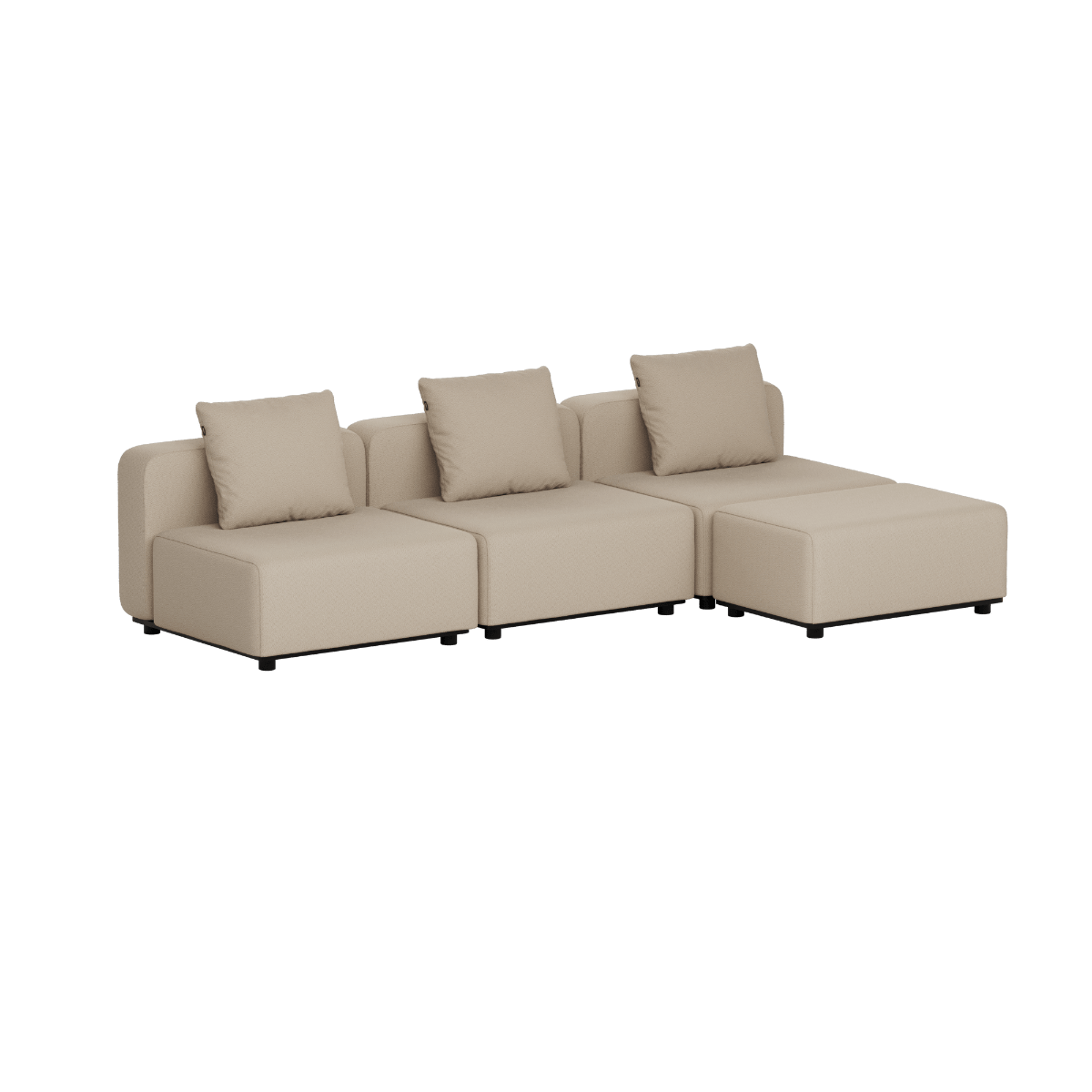 Cobana Lounge Sofa - 3 seater | Cobana Lounge Sofa - 3 seater - Boucle Beige Ohne Armlehnen Mit Hocker | SACKit