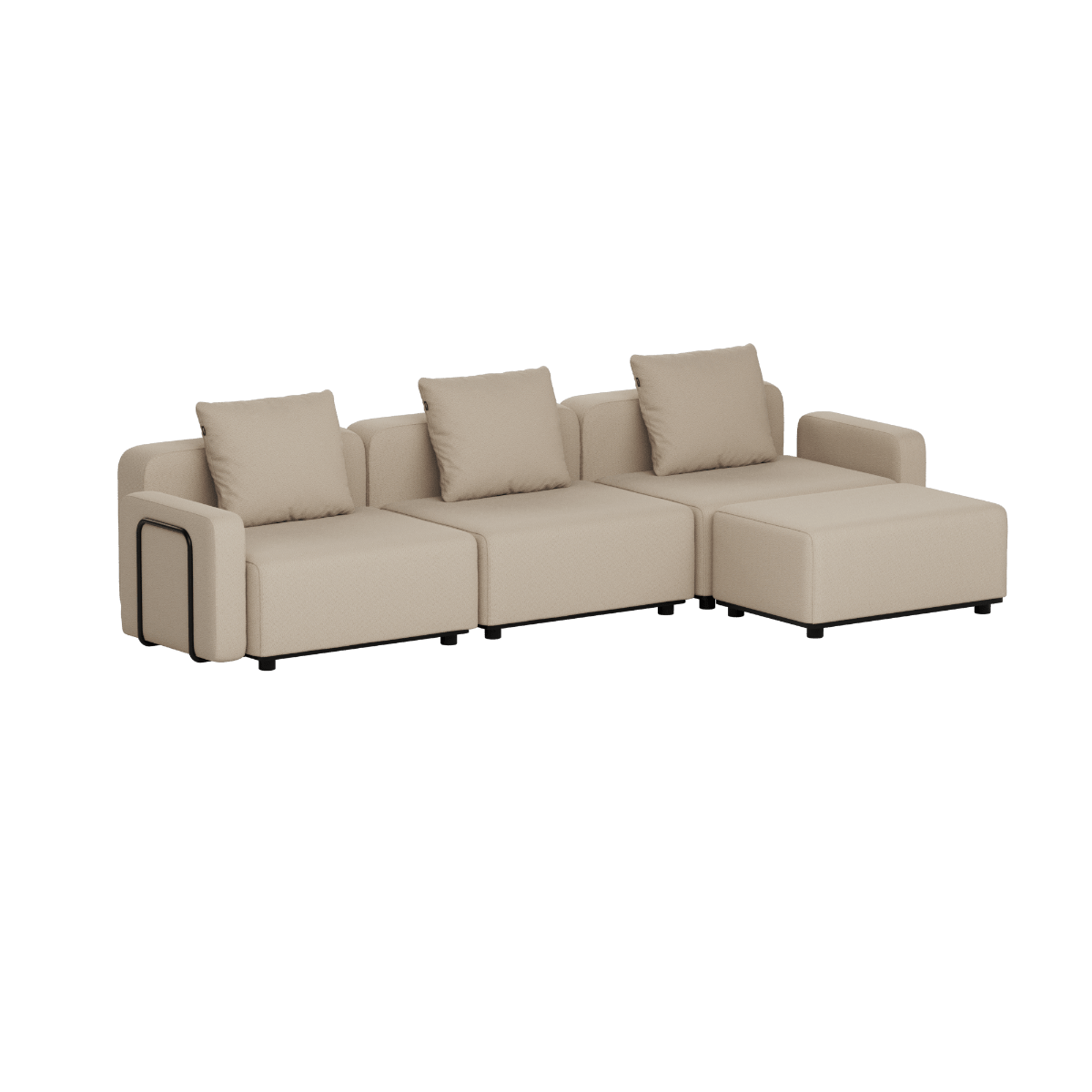 Cobana Lounge Sofa - 3 seater | Cobana Lounge Sofa - 3 seater - Boucle Beige Mit Armlehnen Mit Hocker | SACKit