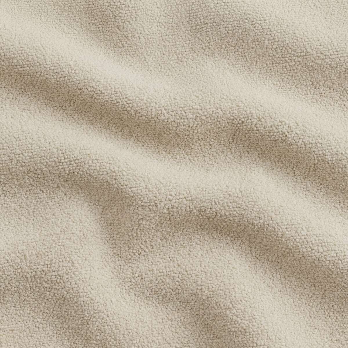 Detailaufnahme des cremefarbenen Bezugsstoffs vom sackit Cobana Lounge Sofa mit weich strukturierter Oberfläche für den Außenbereich | Cobana Lounge Sofa - 3 Seater Chaise - Boucle Beige Mit Armlehnen | SACKit
