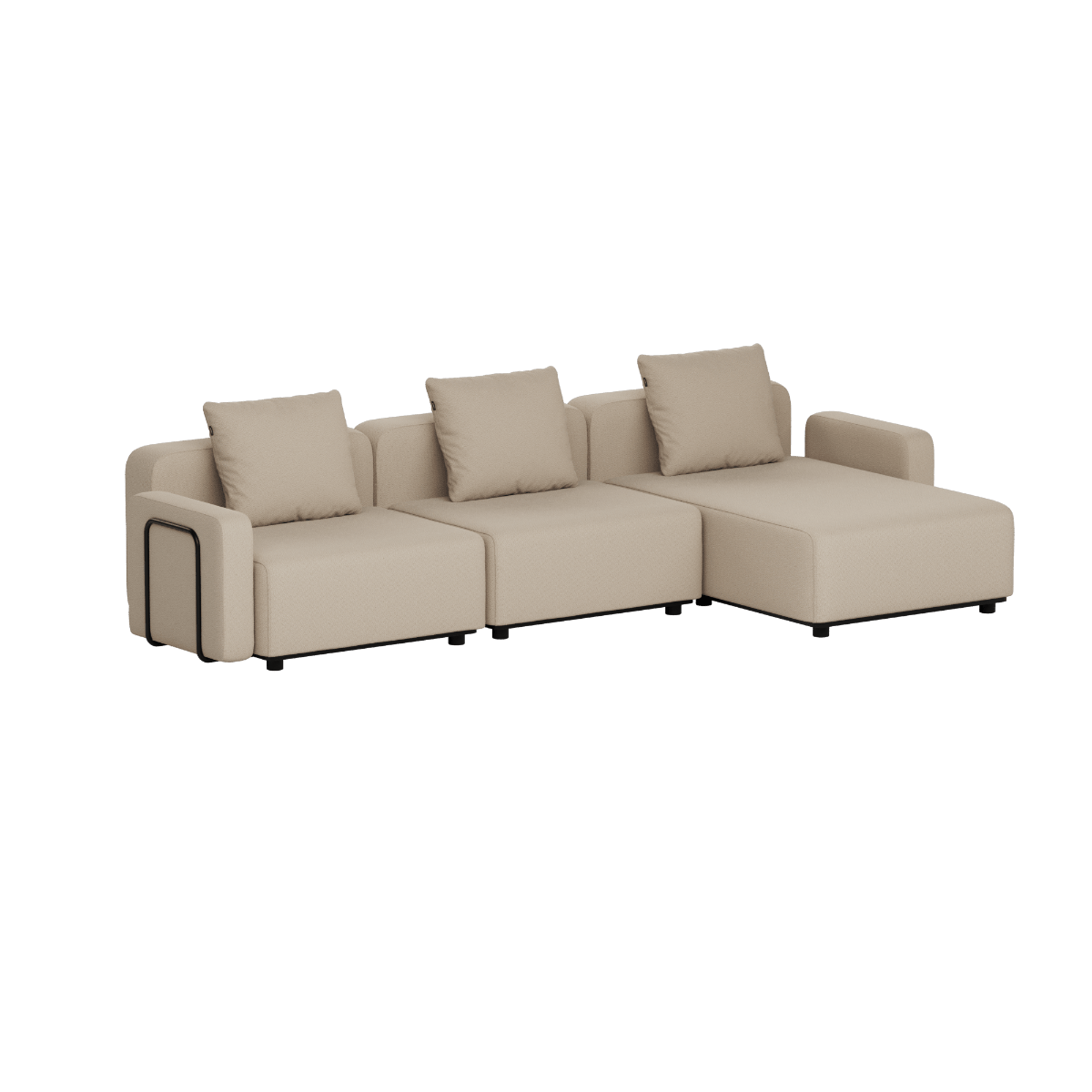Cobana Lounge Sofa - 3 Seater Chaise | Cobana Lounge Sofa - 3 Seater Chaise - Boucle Beige Mit Armlehnen | SACKit