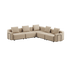 Ecksofa Cobana Lounge 5 - Sitzer in Bouclé Beige mit Armlehnen, pulverbeschichteter Aluminiumrahmen, Outdoor geeignet. | Cobana Lounge Sofa - 5 seater corner sofa - Boucle Beige Mit Armlehnen | SACKit