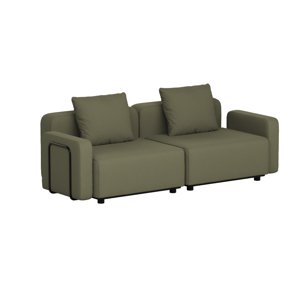 Cobana Lounge Sofa - 2 seater | Cobana Lounge Sofa - 2 seater - Kirra Olive Mit Armlehnen Ohne Hocker | SACKit