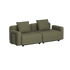 Olivegrünes zweisitziges Outdoor Sofa der Cobana Reihe von sackit mit zwei Rückenkissen und klaren skandinavischen Linien für Garten und Terrasse