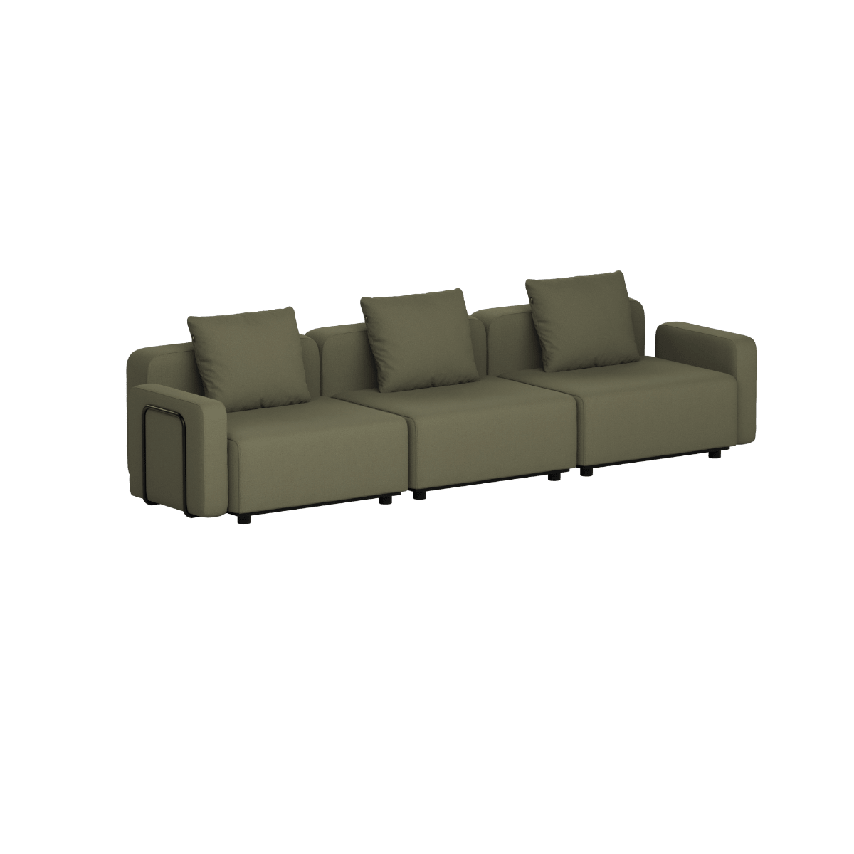 Cobana Lounge Sofa - 3 seater | Cobana Lounge Sofa - 3 seater - Kirra Olive Mit Armlehnen Ohne Hocker | SACKit