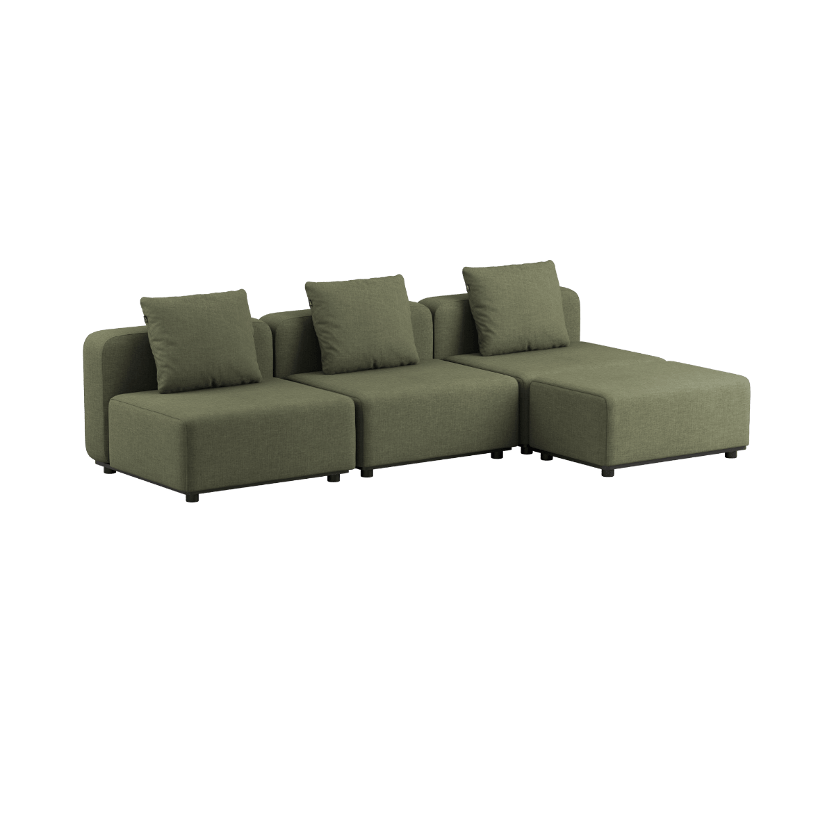 Cobana Lounge Sofa - 3 seater | Cobana Lounge Sofa - 3 seater - Kirra Olive Ohne Armlehnen Mit Hocker | SACKit