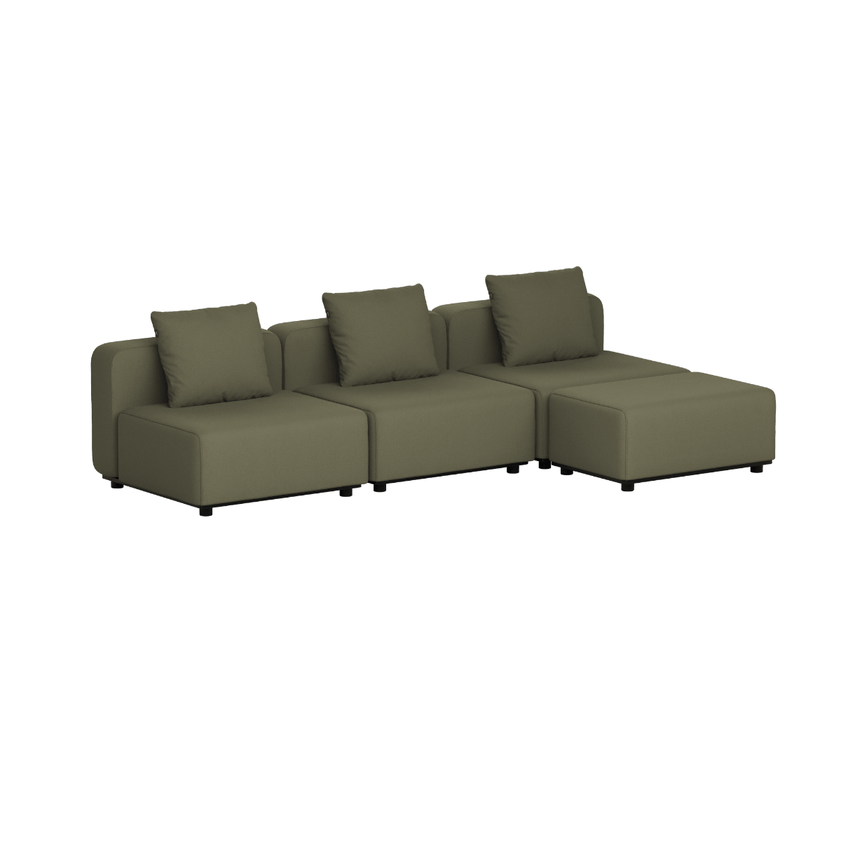 Cobana Lounge Sofa - 3 seater | Cobana Lounge Sofa - 3 seater - Kirra Olive Ohne Armlehnen Mit Hocker | SACKit