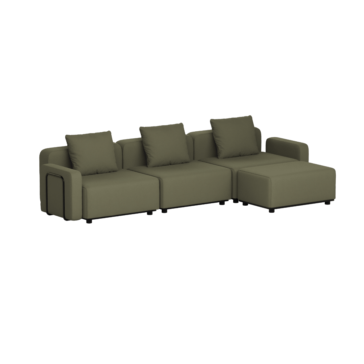 Cobana Lounge Sofa - 3 seater | Cobana Lounge Sofa - 3 seater - Kirra Olive Mit Armlehnen Mit Hocker | SACKit