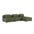 Cobana Lounge Sofa 3 - Sitzer Chaise in Kirra Olive mit klaren Linien und modularer Bauweise | Cobana Lounge Sofa - 3 Seater Chaise - Kirra Olive | SACKit