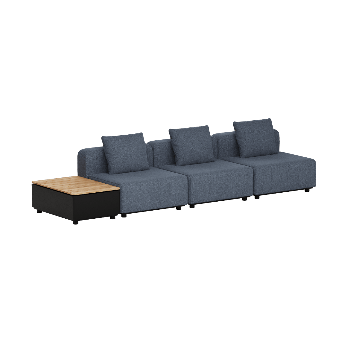 Cobana Lounge Sofa - 3 seater w/ Patio Storage Table | Cobana Lounge Sofa - 3 seater w/ Patio Storage Table - Kirra Indigo Ohne Armlehnen Ohne Hocker | SACKit