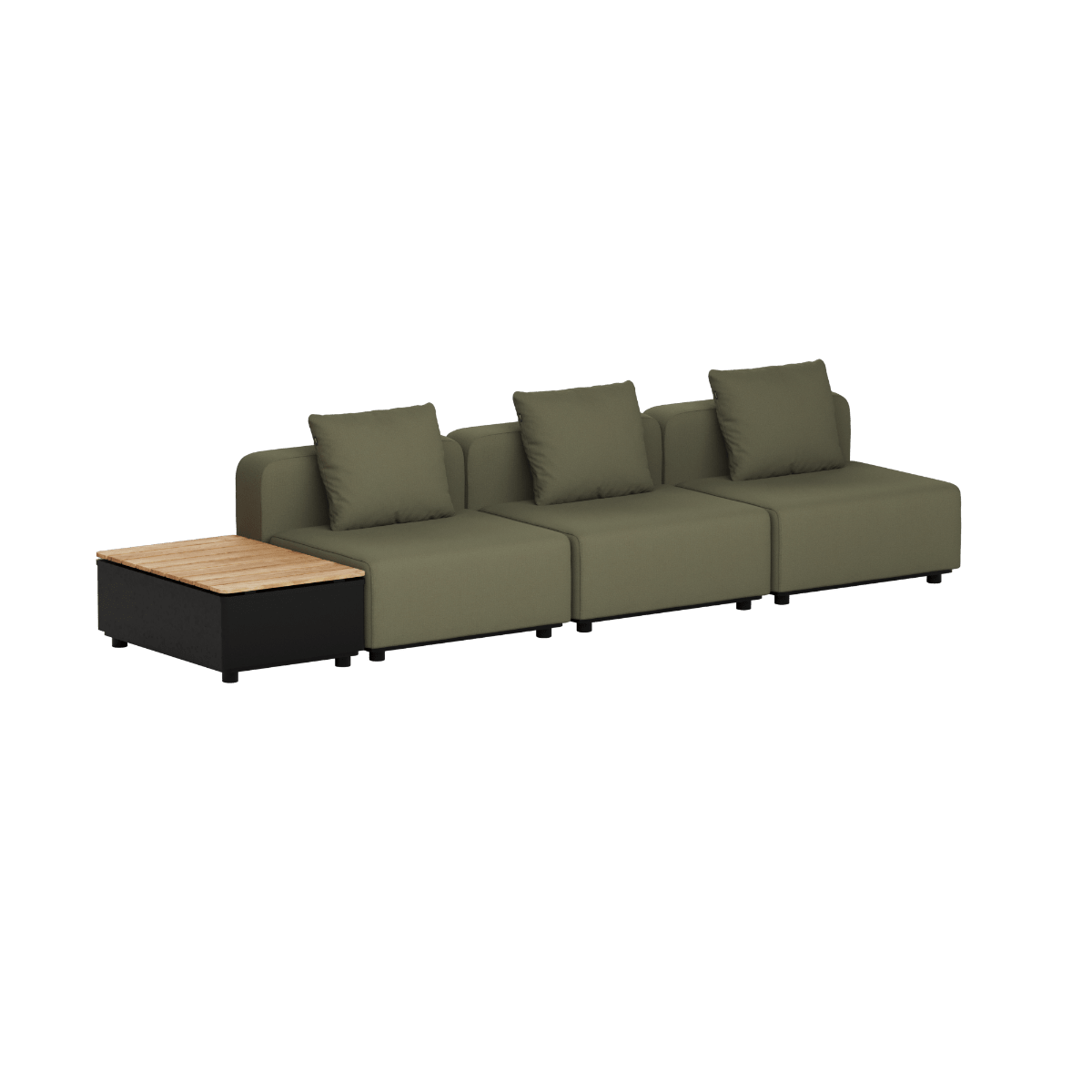 Cobana Lounge Sofa - 3 seater w/ Patio Storage Table | Cobana Lounge Sofa - 3 seater w/ Patio Storage Table - Kirra Olive Ohne Armlehnen Ohne Hocker | SACKit