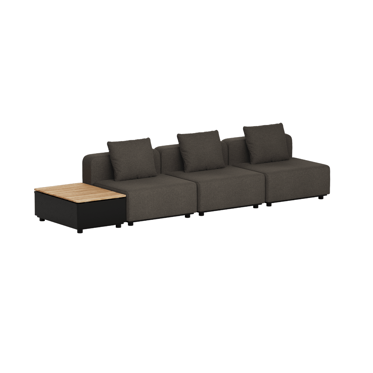 Cobana Lounge Sofa - 3 seater w/ Patio Storage Table | Cobana Lounge Sofa - 3 seater w/ Patio Storage Table - Kirra Noir Ohne Armlehnen Ohne Hocker | SACKit
