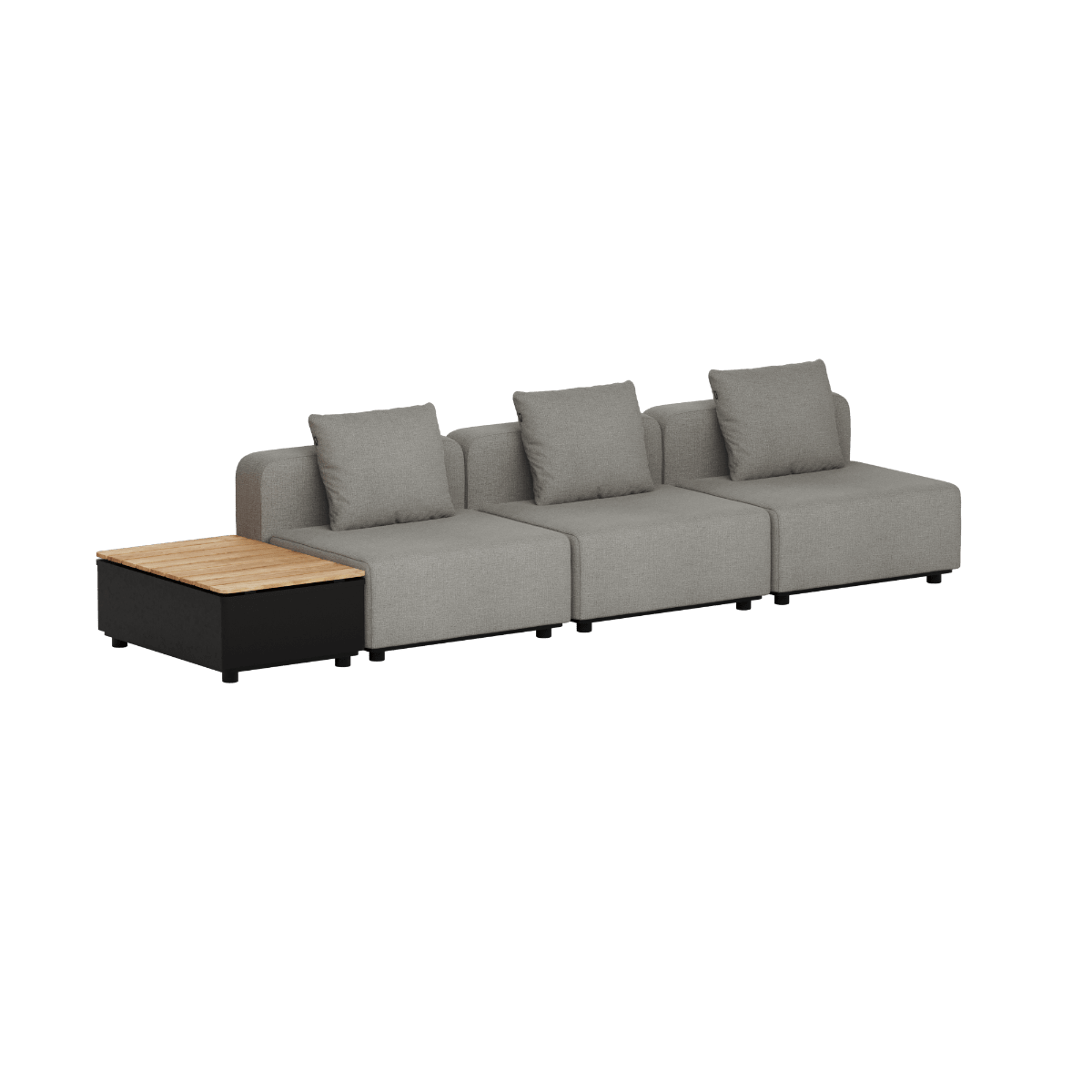 Cobana Lounge Sofa - 3 seater w/ Patio Storage Table | Cobana Lounge Sofa - 3 seater w/ Patio Storage Table - Kirra Grey Ohne Armlehnen Ohne Hocker | SACKit