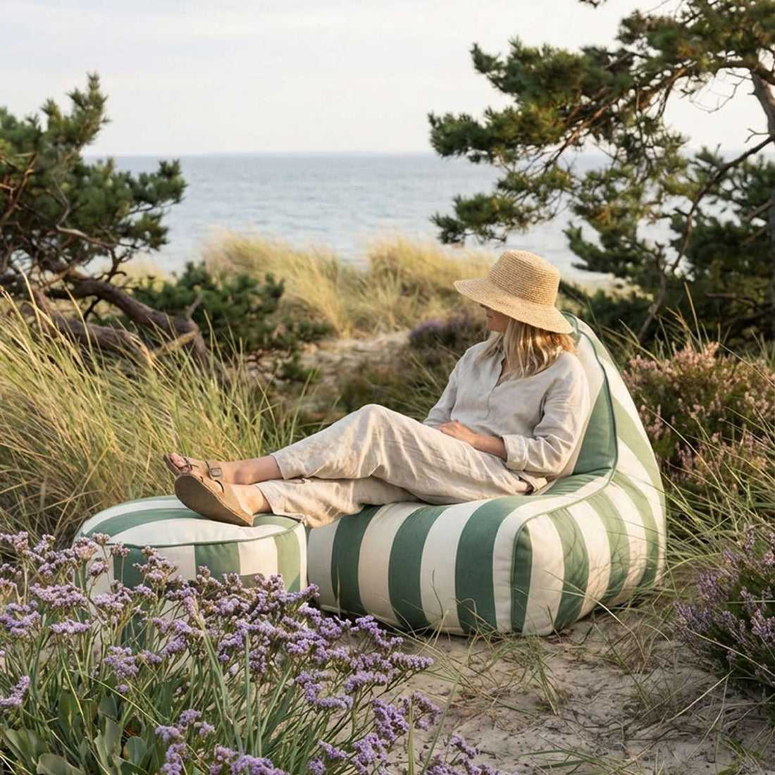 SACKit Chair & Pouf Outdoor | SACKit Chair & Pouf Outdoor - Renesse Olive | SACKit