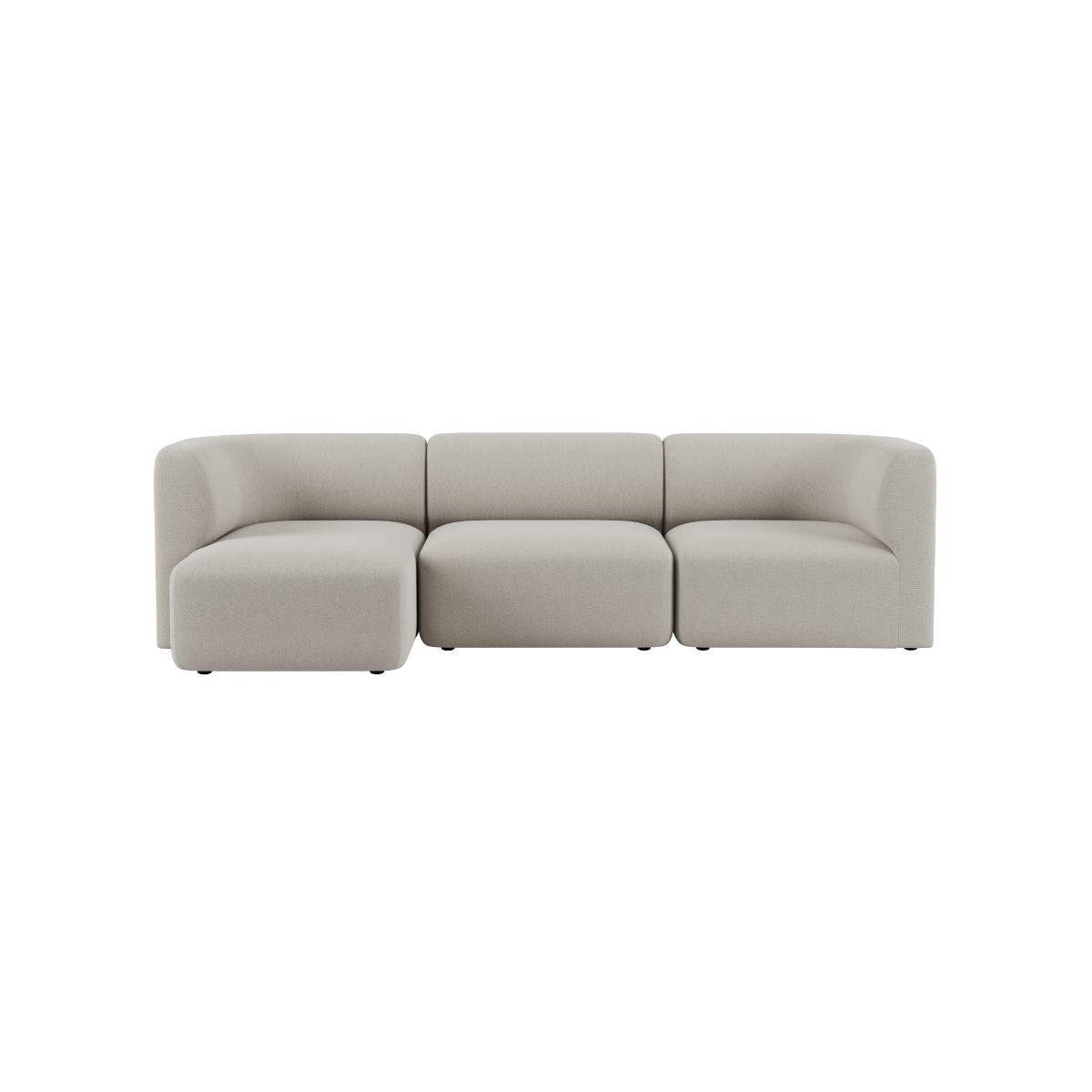 Helles dreisitziges Sofa mit weichen abgerundeten Formen und klarer skandinavischer Ästhetik von sackit für stilvolle Wohnräume